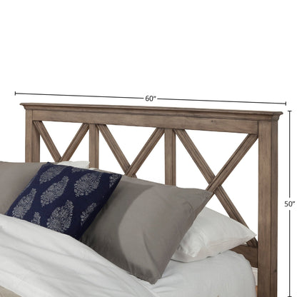 Potter Open Panel Headboard in French Truffle with Cross-Back Detail – view 4