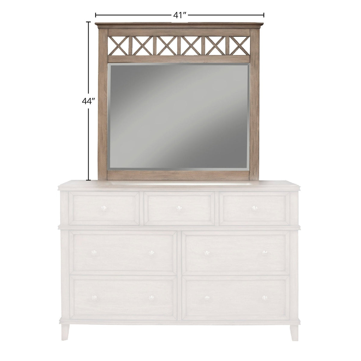 Potter Mahogany Wood Mirror in French Truffle Finish – view 3