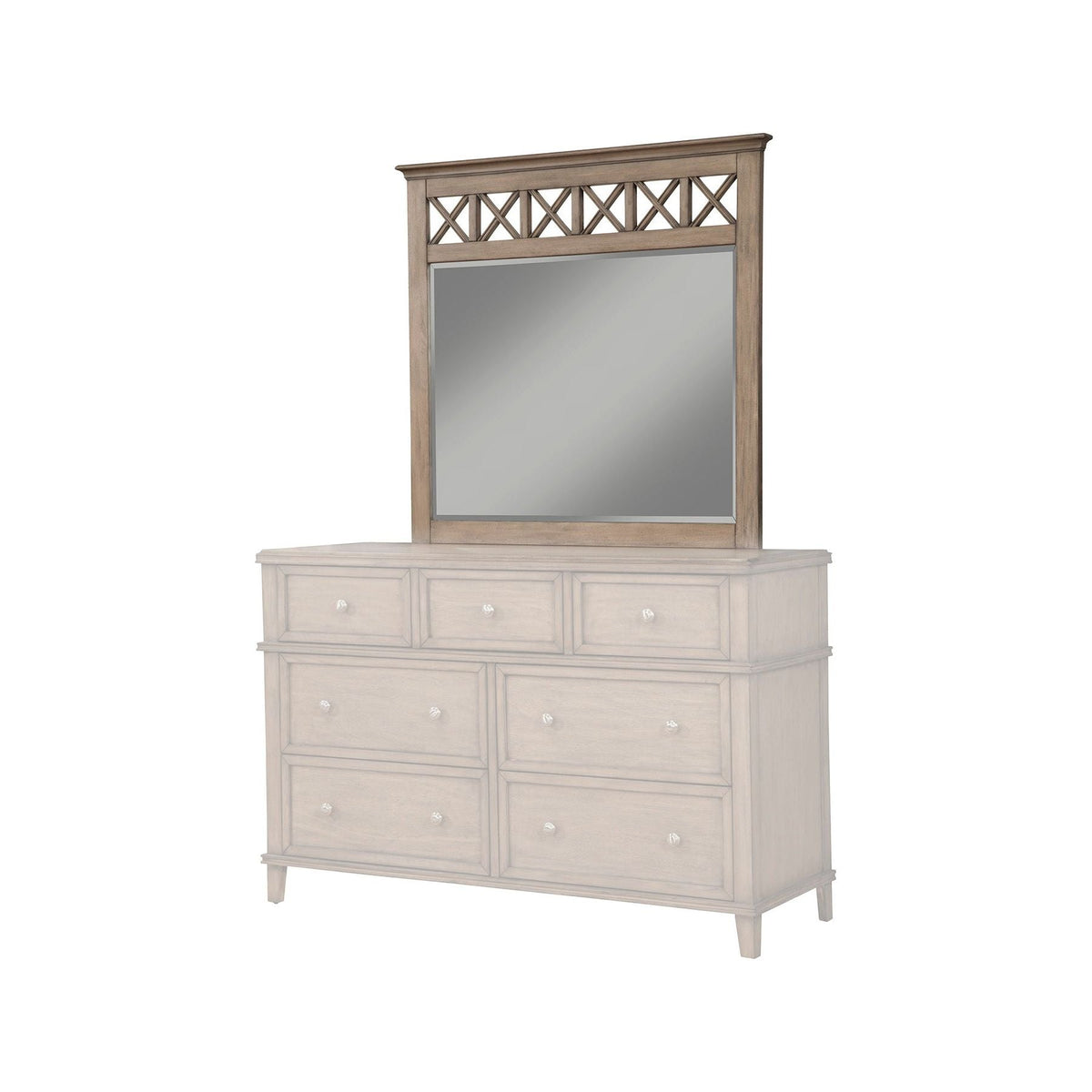 Mahogany Wood Potter Mirror, French Truffle Finish