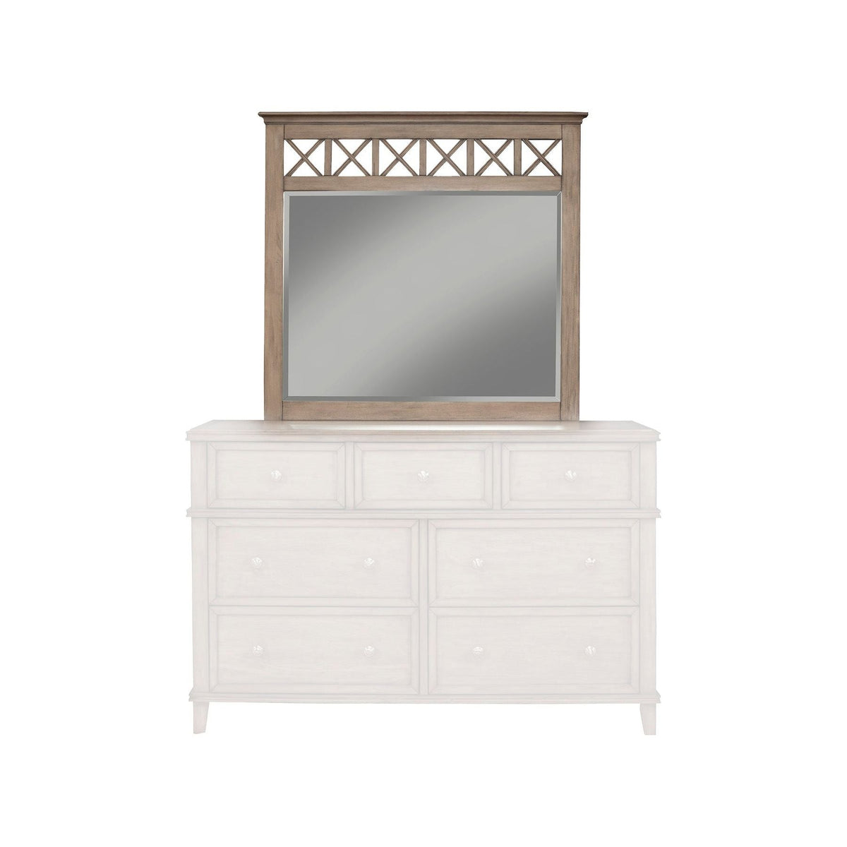 Potter Mahogany Wood Mirror in French Truffle Finish – view 2