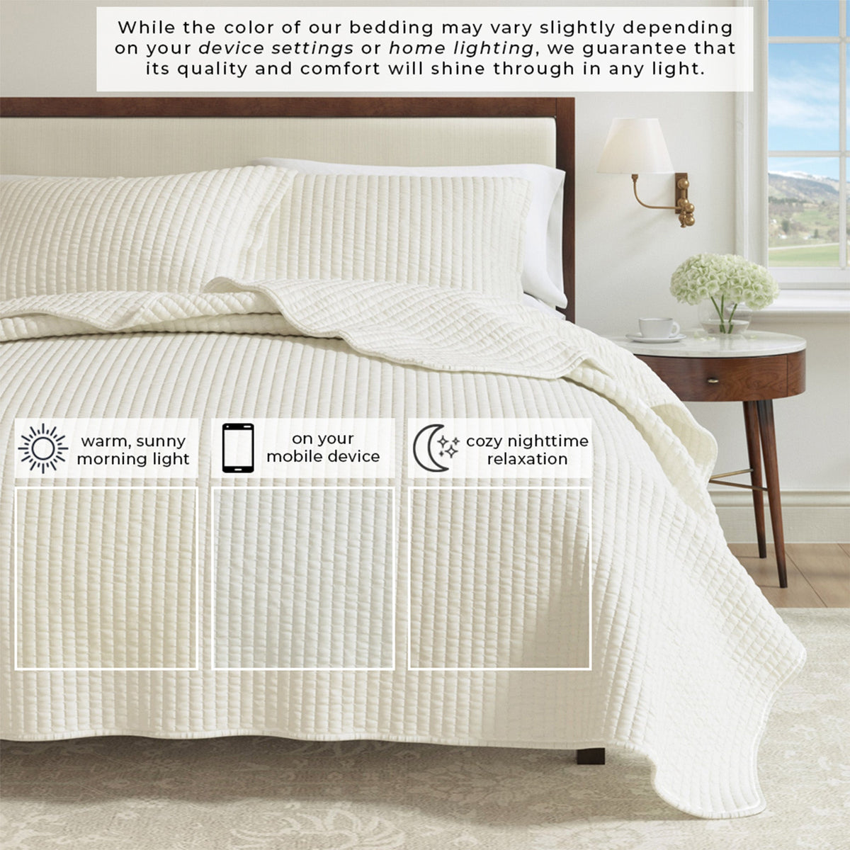 Solid Channel Stitch Quilt Set – Alicia Collection – view 11