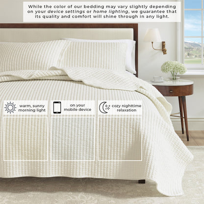 Solid Channel Stitch Quilt Set – Alicia Collection – view 11