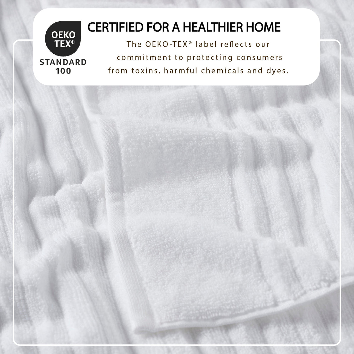 Karina Collection Luxury Combed Cotton Ribbed Bath Towel Set – view 2