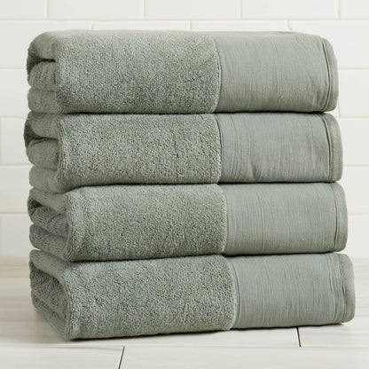 Priya Collection Cotton 6-Piece Towel Set with Linen-Like Border – view 43