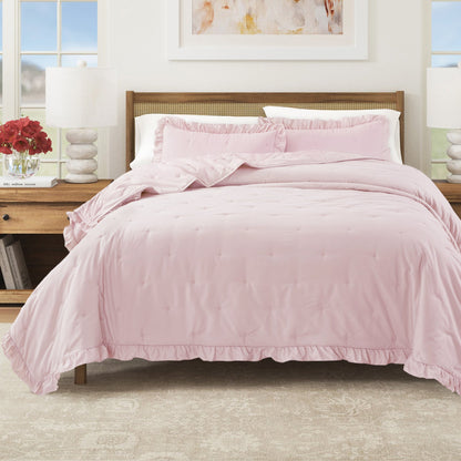 Dot Stitched Ruffled Edge Quilt Set – Dot-Ruffled Collection – view 13