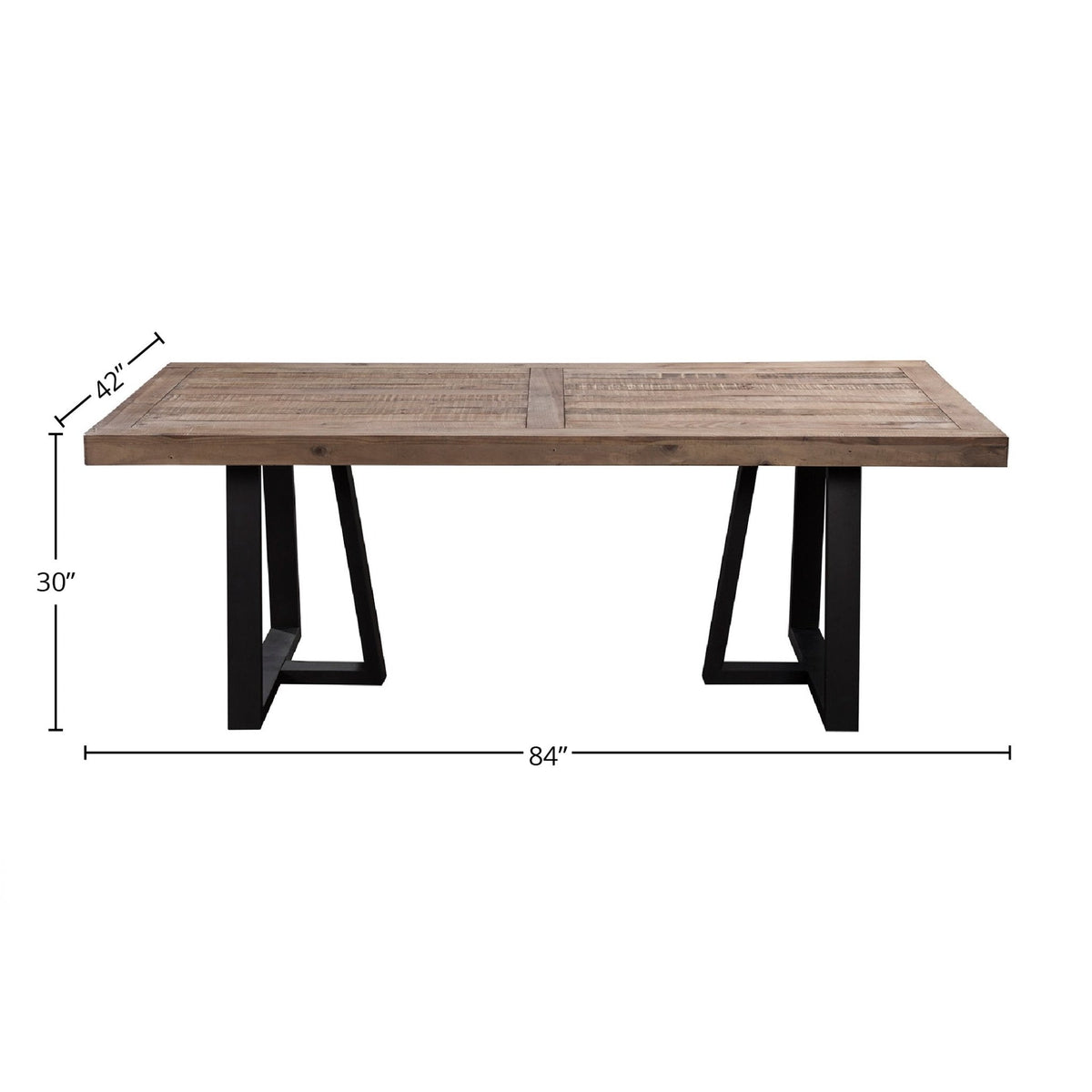 Prairie Reclaimed Pine Farmhouse Dining Table, Natural/Black – view 4