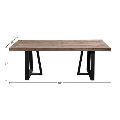 Prairie Reclaimed Pine Farmhouse Dining Table, Natural/Black – view 4