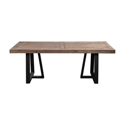 Prairie Reclaimed Pine Farmhouse Dining Table, Natural/Black – view 2