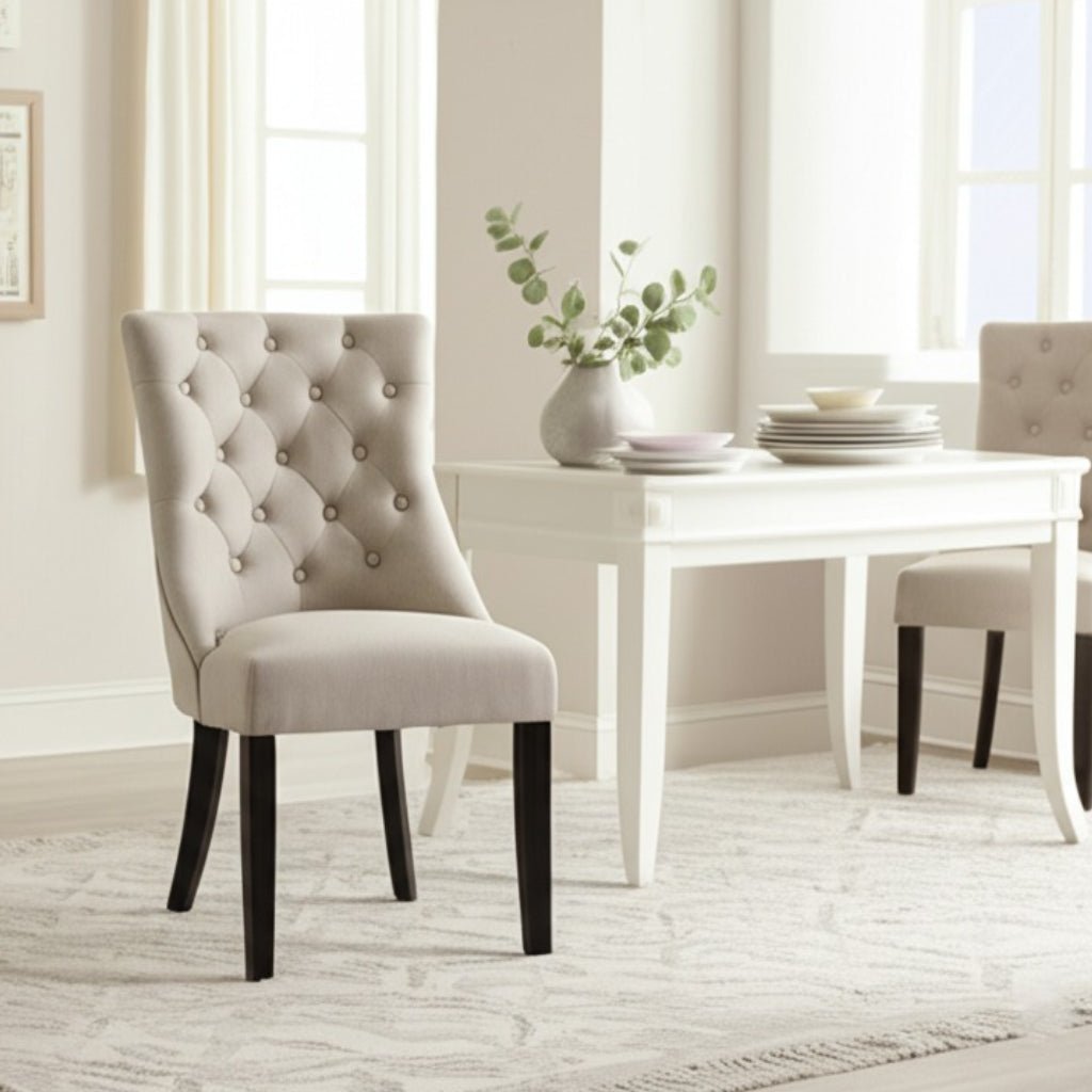 Prairie Button-Tufted Upholstered Dining Side Chairs, Set of 2 – view 3