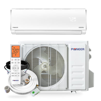 Pioneer Diamante Pro 9,000 BTU 20 SEER2 230V High-Wall Ductless Energy-Star Mini-Split Air Conditioner Inverter Heat Pump with 16 Ft. Kit