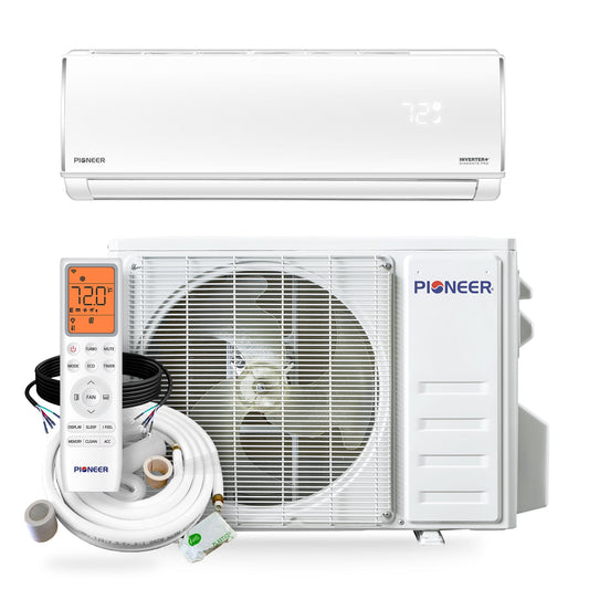 Pioneer Diamante Pro 9,000 BTU 20 SEER2 230V High-Wall Ductless Energy-Star Mini-Split Air Conditioner Inverter Heat Pump with 16 Ft. Kit