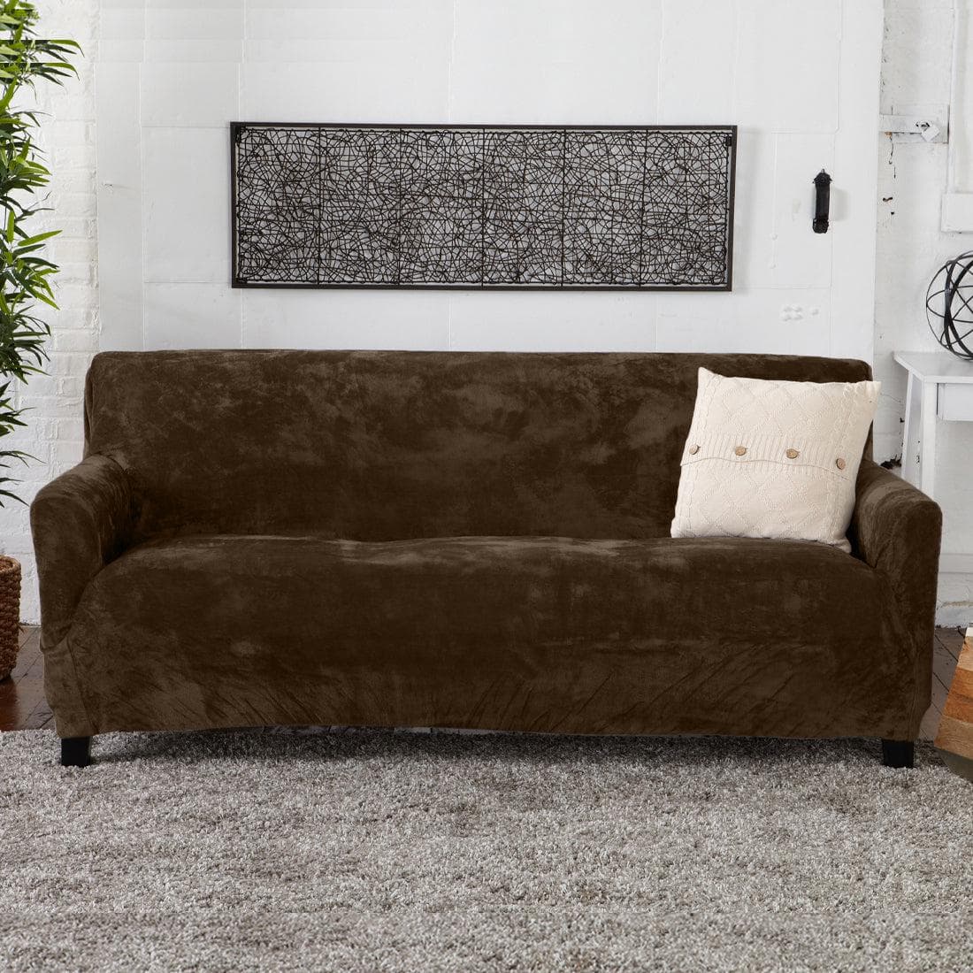 Velvet Stretch Slipcover – Gale Collection Form-Fit Sofa Cover – view 137