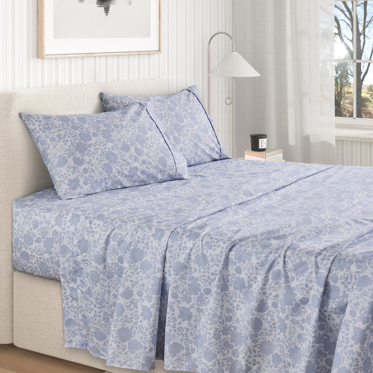 Watercolor Floral Microfiber Sheet Set – Delia Collection – view 55