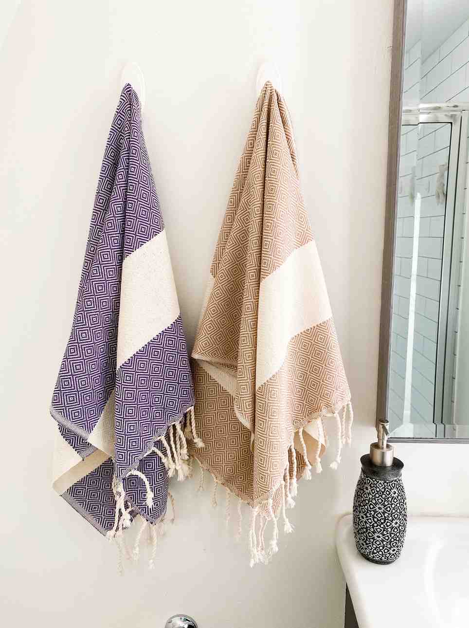 Diamond Weave Cotton Hand Towel, Oversized 16 x 36 Inch Kitchen Towel – view 10