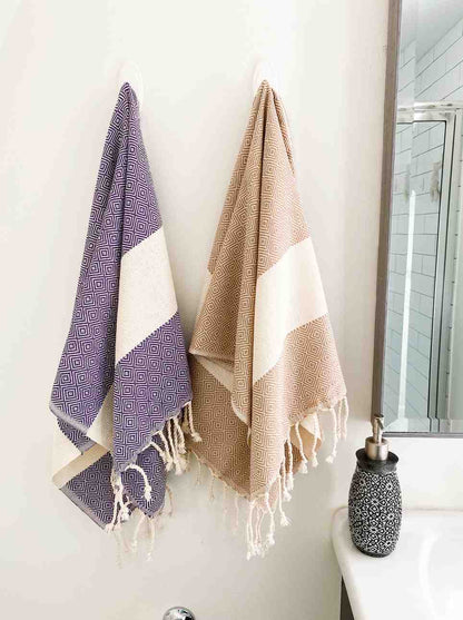 Diamond Weave Cotton Hand Towel, Oversized 16 x 36 Inch Kitchen Towel – view 10