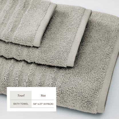 Karina Collection Luxury Combed Cotton Ribbed Bath Towel Set – view 179