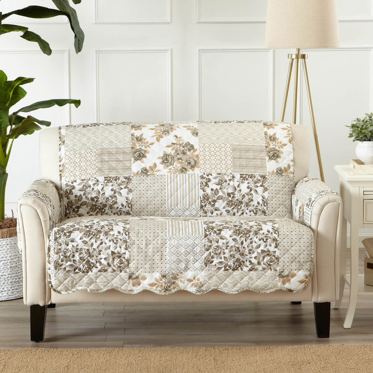 Reversible Patchwork Furniture Protector – Langdon Collection Sofa Cover – view 13