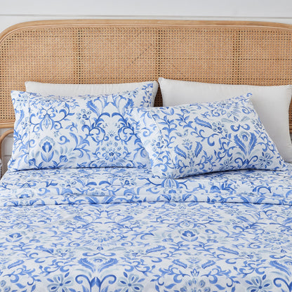 Watercolor Floral Microfiber Sheet Set – Delia Collection – view 12