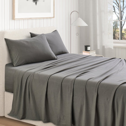 100% Organic Cotton Jersey Knit Sheet Set, Soft and Stretchy – view 30
