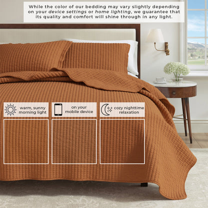 Solid Channel Stitch Quilt Set – Alicia Collection – view 41