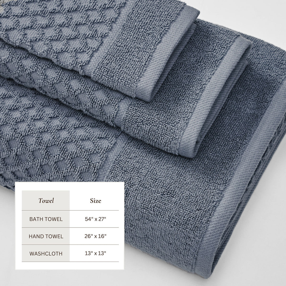 Cotton Diamond Waffle Weave Bath Towel Set – Grayson Collection – view 105