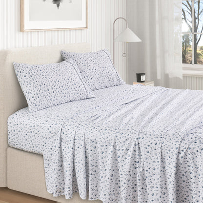 Watercolor Floral Microfiber Sheet Set – Delia Collection – view 49