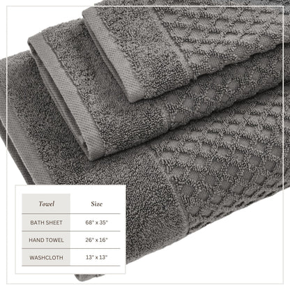 Cotton Diamond Waffle Weave Bath Towel Set – Grayson Collection – view 156
