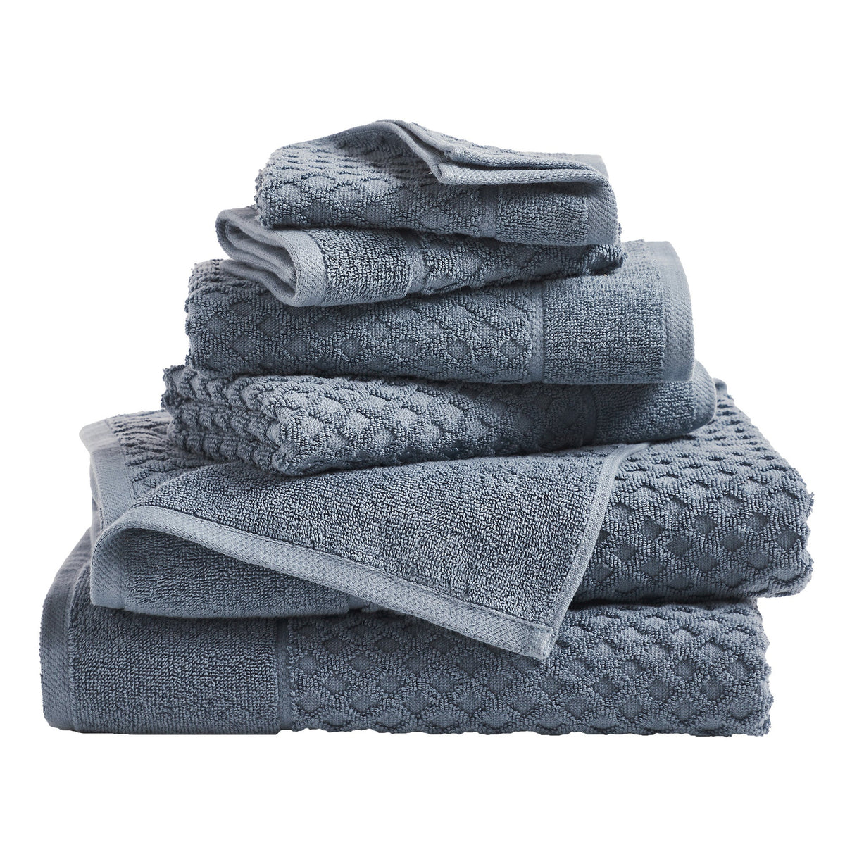 Cotton Diamond Waffle Weave Bath Towel Set – Grayson Collection – view 100