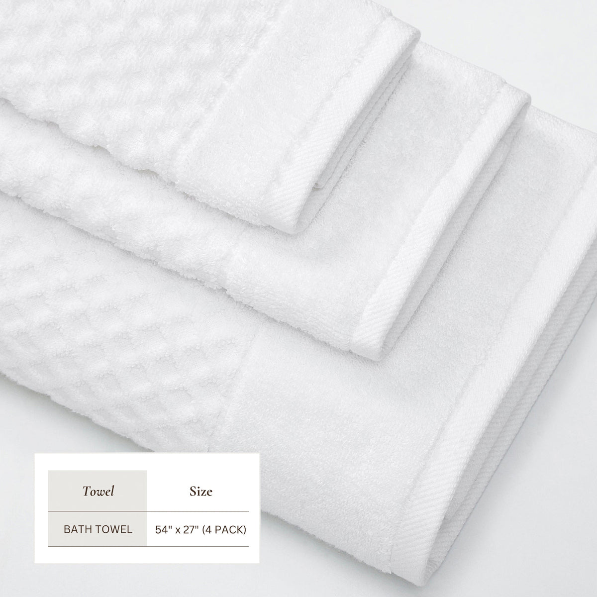 Cotton Diamond Waffle Weave Bath Towel Set – Grayson Collection – view 8