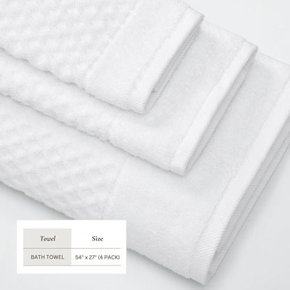 Cotton Diamond Waffle Weave Bath Towel Set – Grayson Collection – view 8