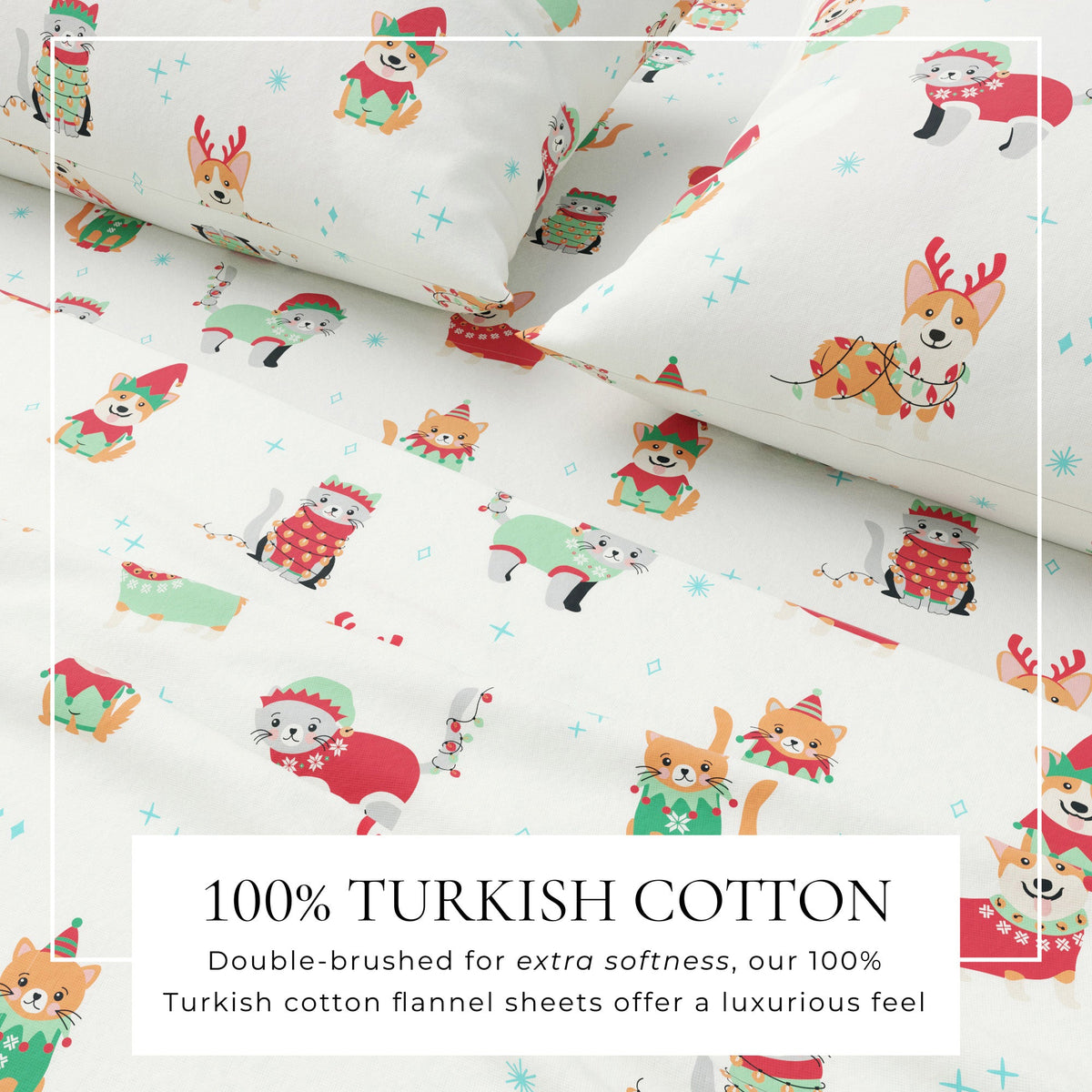 Turkish Cotton Christmas Flannel Sheets – Whittaker Holiday Prints – view 41