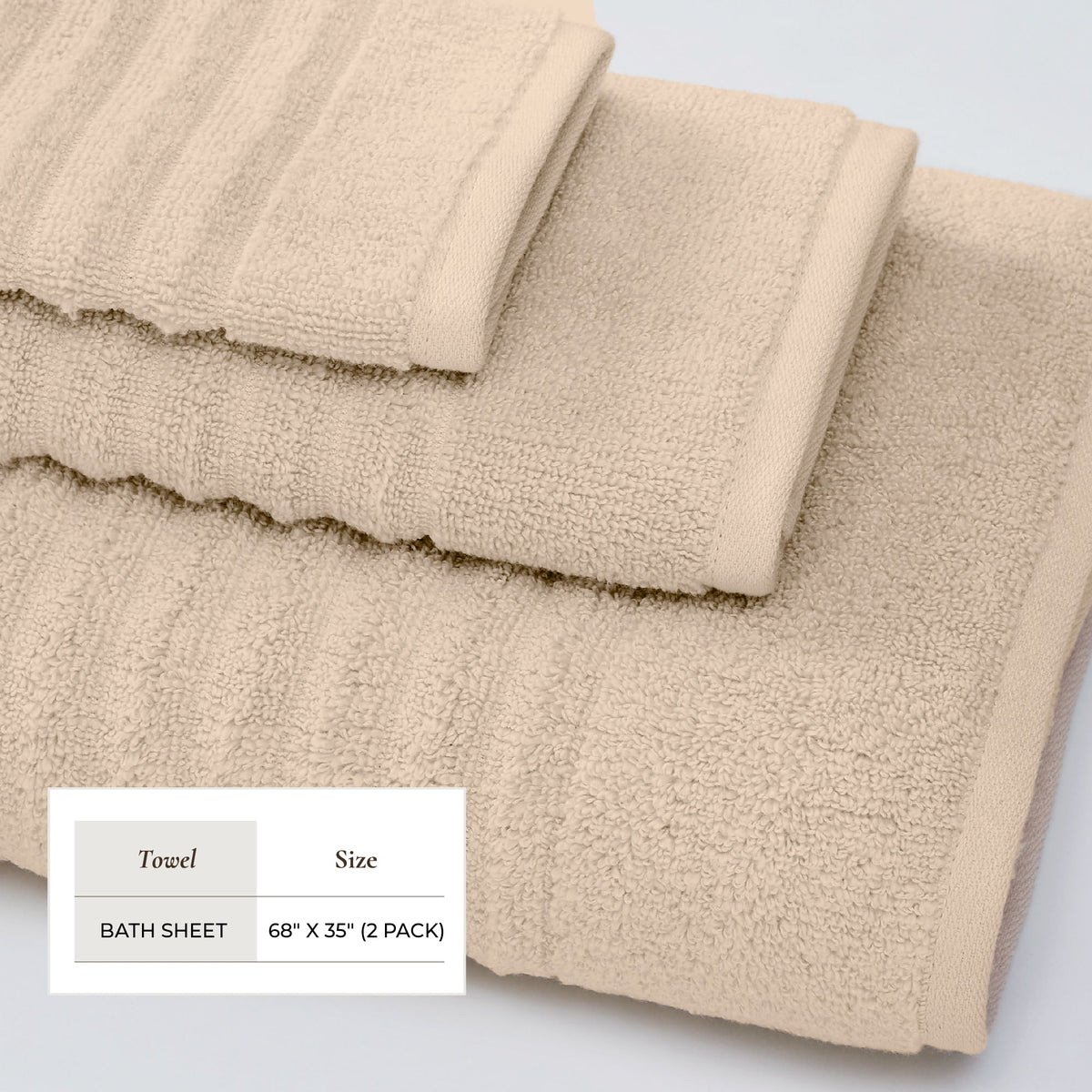 Karina Collection Luxury Combed Cotton Ribbed Bath Towel Set – view 46