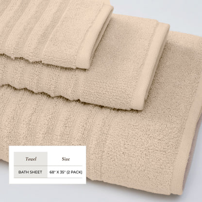 Karina Collection Luxury Combed Cotton Ribbed Bath Towel Set – view 46