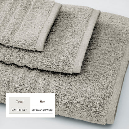 Karina Collection Luxury Combed Cotton Ribbed Bath Towel Set – view 190