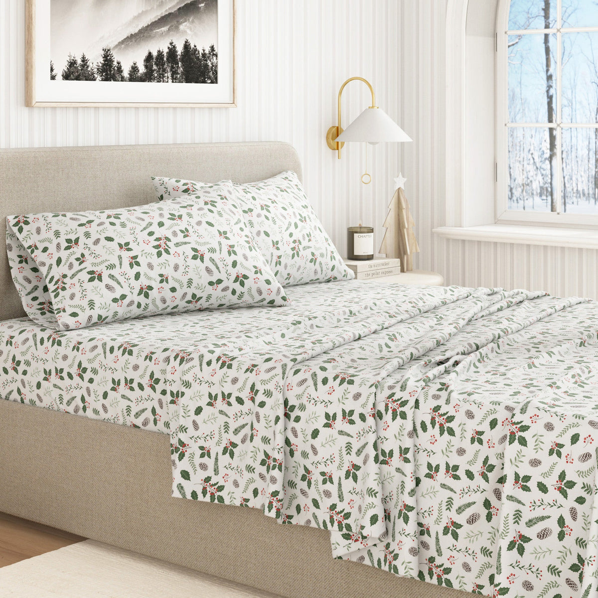Turkish Cotton Christmas Flannel Sheet Set – Whittaker Collection – view 11