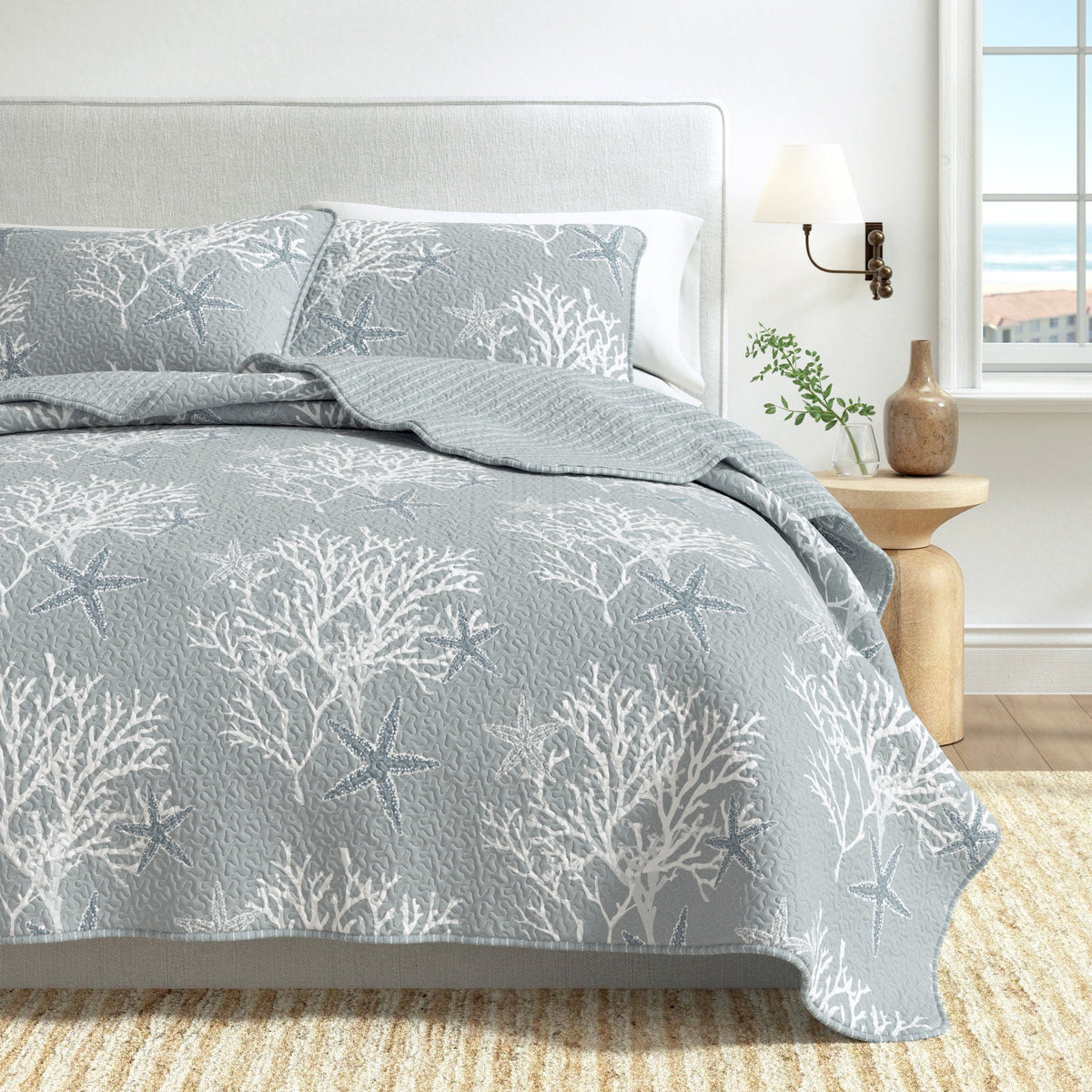 Fenwick Collection Coral-Themed Reversible Microfiber Quilt Set – view 6