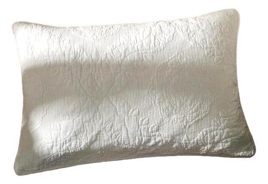 Cotton Ivory Damask Matelassé Pillow Sham