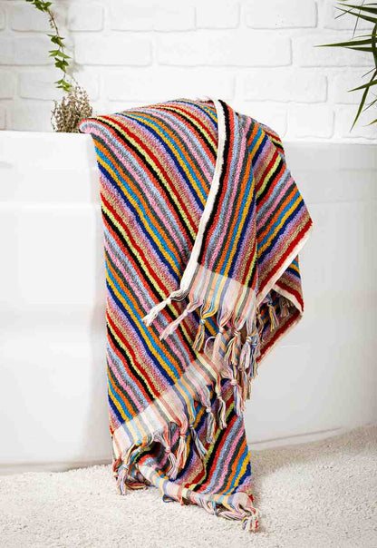 Organic Cotton Striped Bath Towel, Jacquard Woven 36 x 72 Inch – view 11