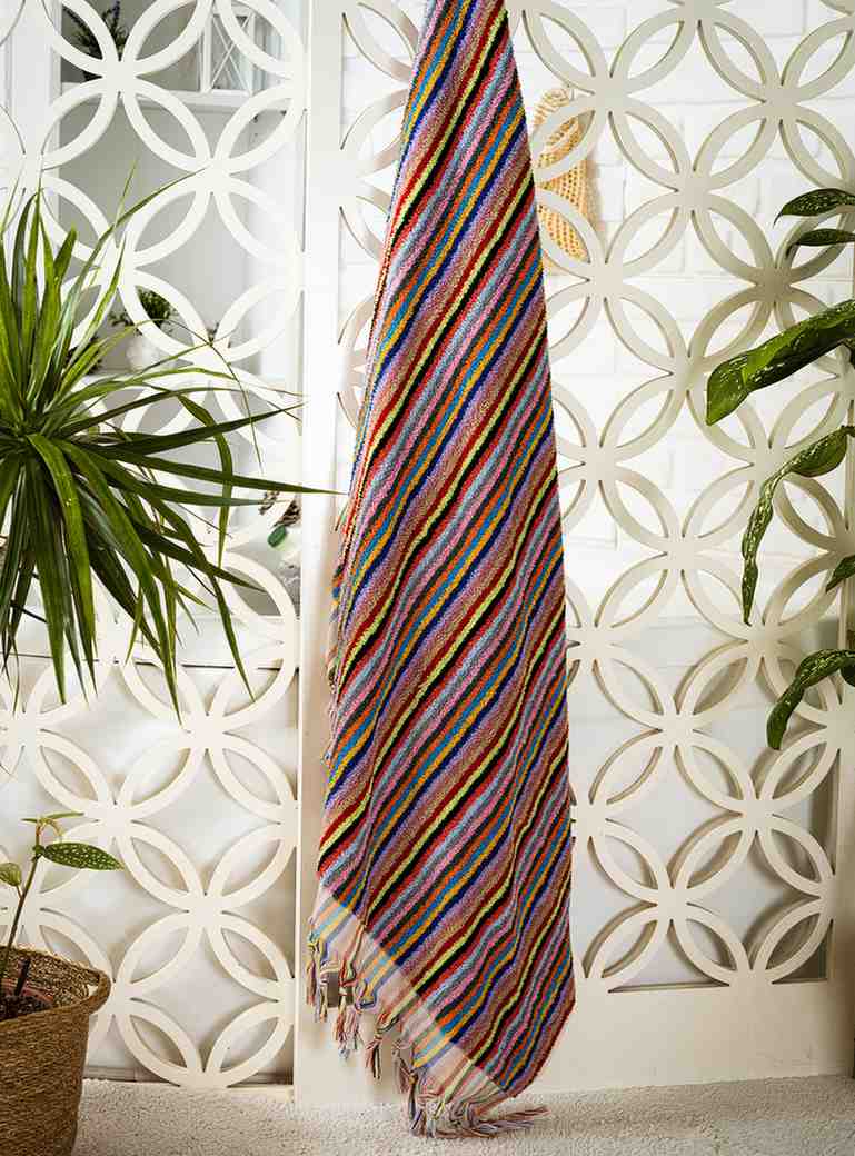 Organic Cotton Striped Bath Towel, Jacquard Woven 36 x 72 Inch – view 12