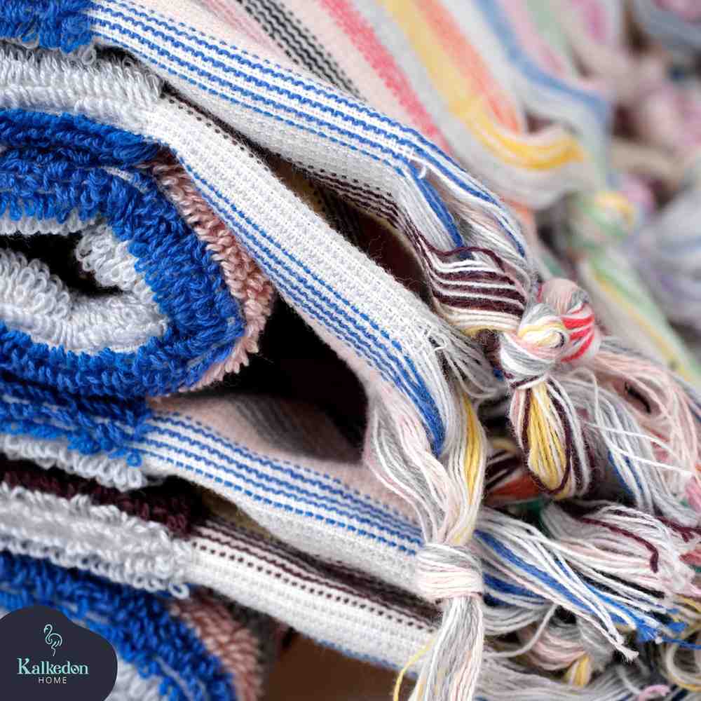 Striped Organic Turkish Cotton Hand Towel, Long 17 x 35 Inch – view 29
