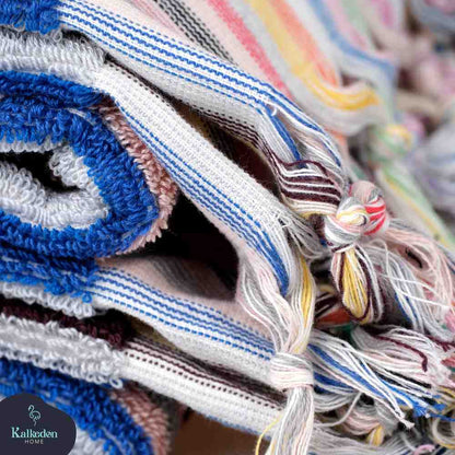 Striped Organic Turkish Cotton Hand Towel, Long 17 x 35 Inch – view 29