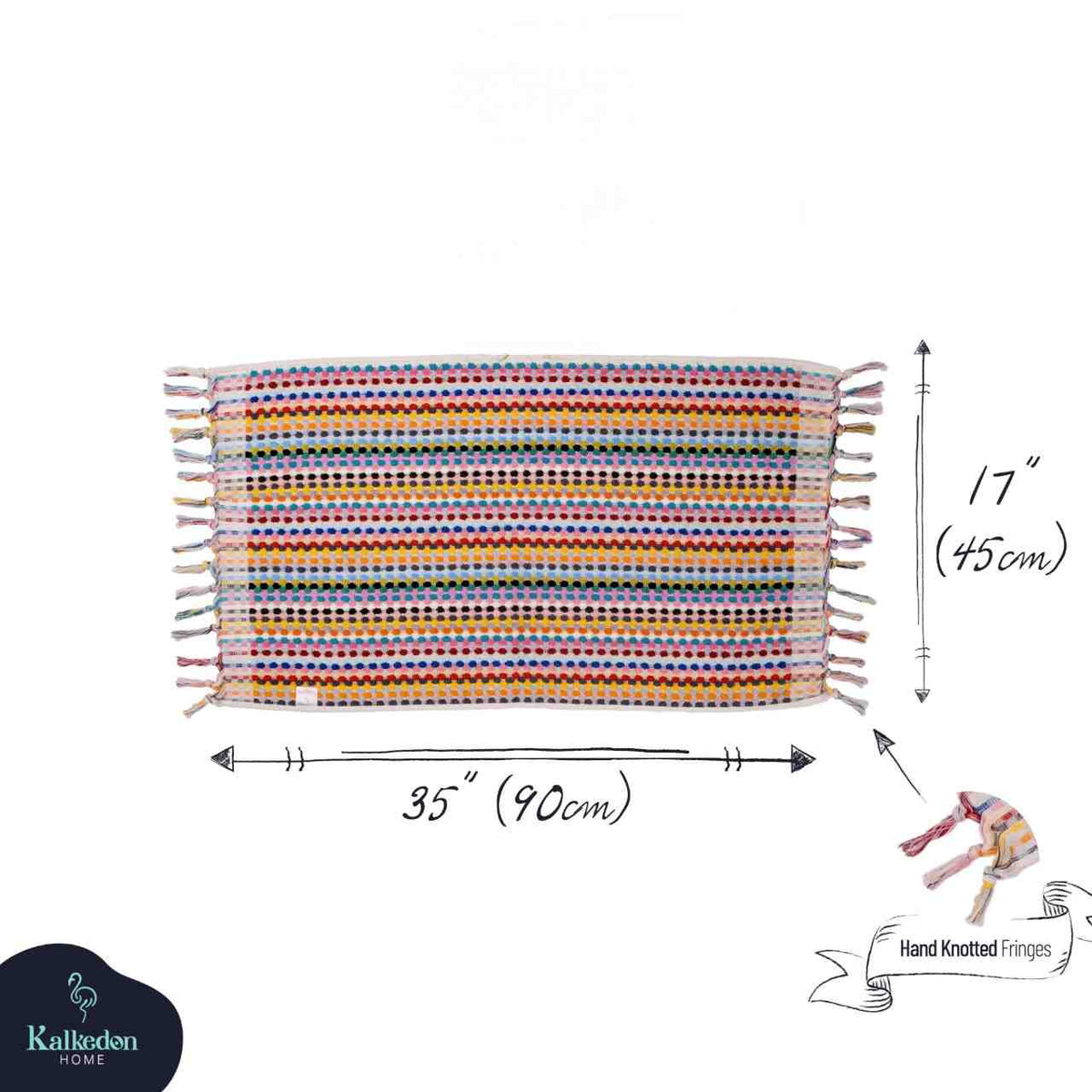Pom Pom Organic Turkish Cotton Hand Towel, Handwoven 17 x 35 Inch – view 24