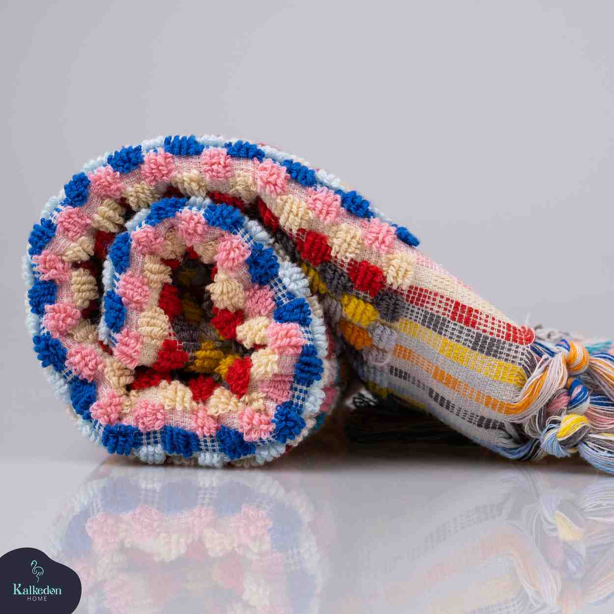 Pom Pom Organic Turkish Cotton Hand Towel, Handwoven 17 x 35 Inch – view 25