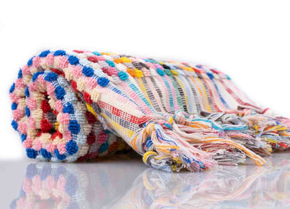 Pom Pom Organic Turkish Cotton Hand Towel, Handwoven 17 x 35 Inch – view 26
