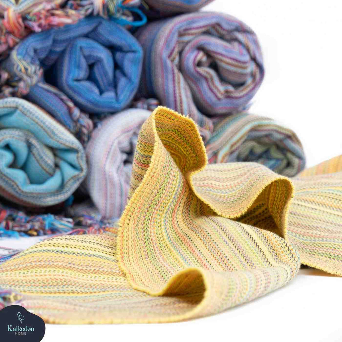 Turkish Cotton Rainbow Beach Towel, Jacquard Woven 38 x 68 Inch – view 3