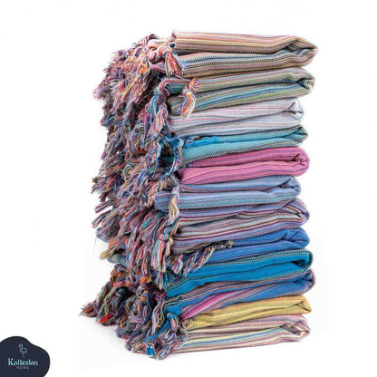 Turkish Cotton Rainbow Beach Towel for Seaside Comfort