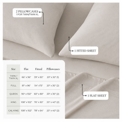 100% Organic Cotton Jersey Knit Sheet Set, Soft and Stretchy – view 10