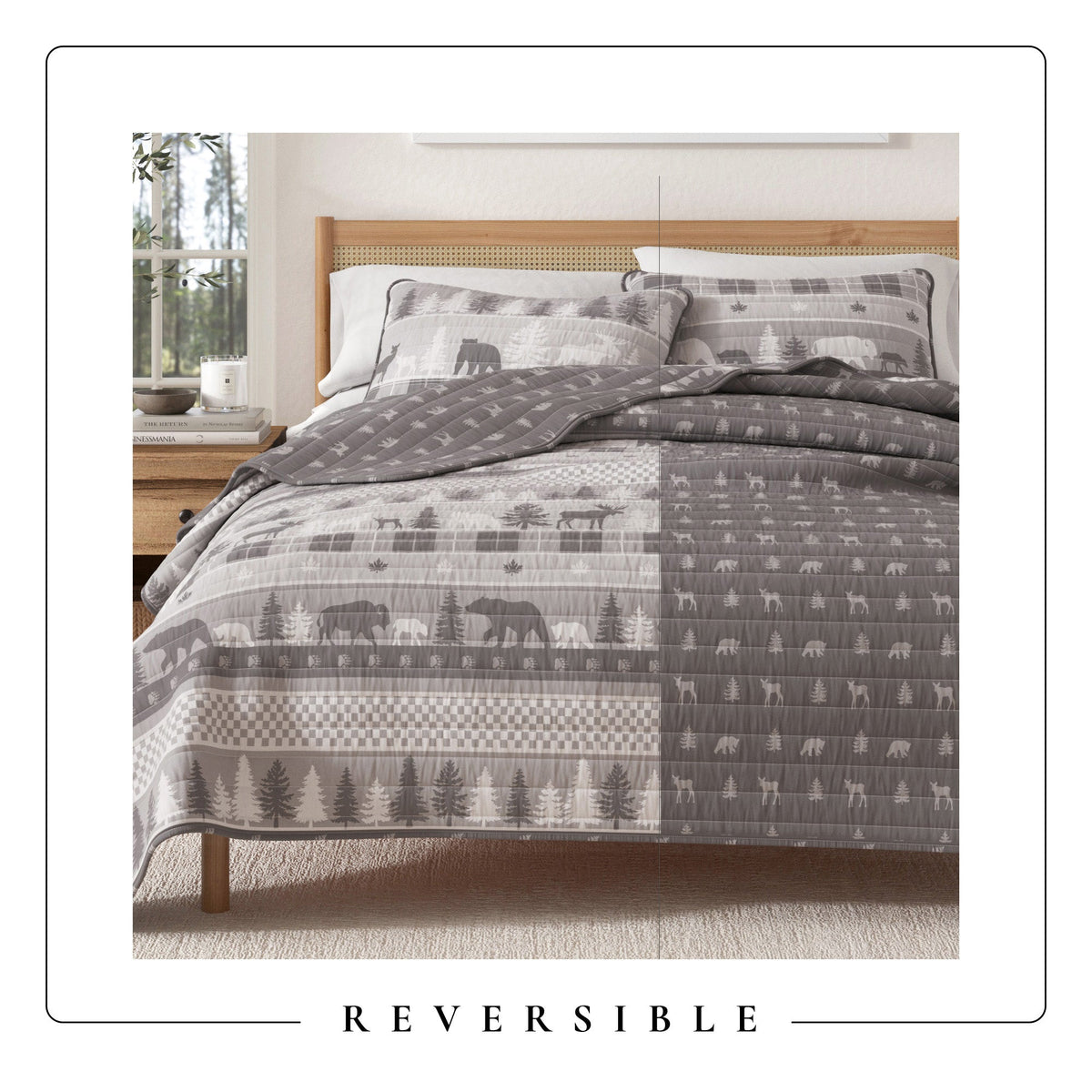 Rustic Woodland Landscape Reversible Quilt Set – Matthew Collection – view 17