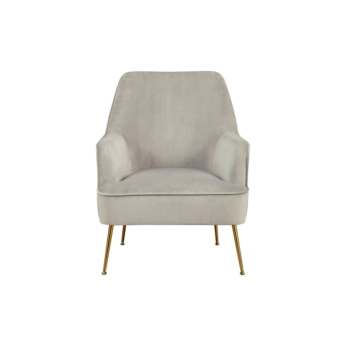 Rebecca Velvet Leisure Accent Chair with Gold Legs, Grey – view 5