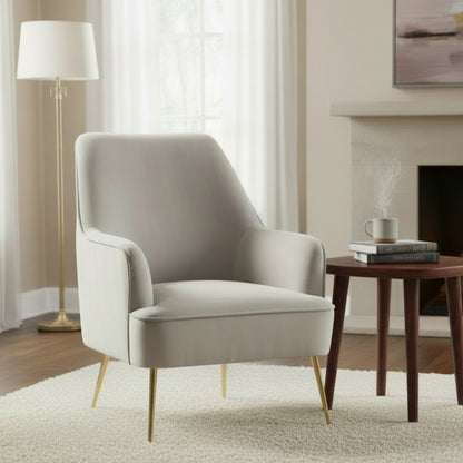 Velvet Accent Chair, Rebecca Design with Gold Legs